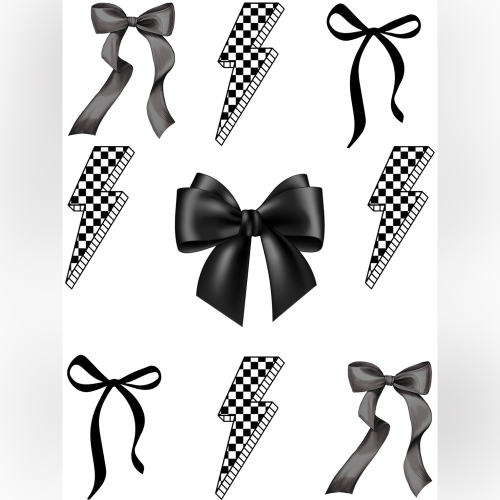 Black Satin Hair Bow digital image